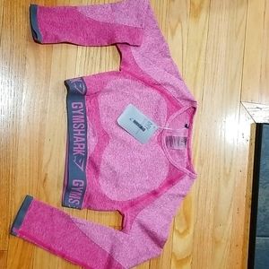 Gymshark Flex Crop Top DuskyPink Marl M